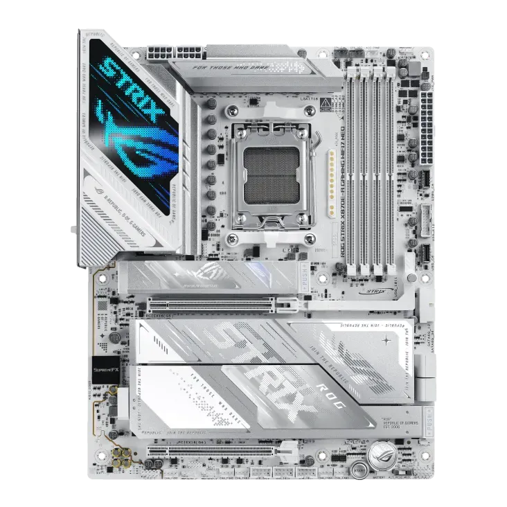 ASUS ROG STRIX X870E-A GAMING WIFI7 NEOATX Motherboard  AMD Socket AM5,  x DIMM slots, max. 256GB, DDR5