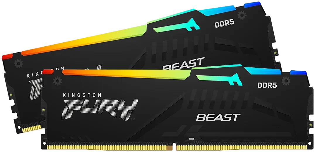 Kingston Fury Beast RGB 64GB DDR5 CL36 Dual Desktop Memory Kit, 6000 MHz