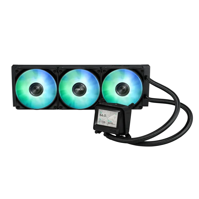 ASUS MAX GAMING LC 360 ARGB LCD AIO Liquid CPU Cooler, 3 x 120mm ARGB Fans, Customizable LCD Display