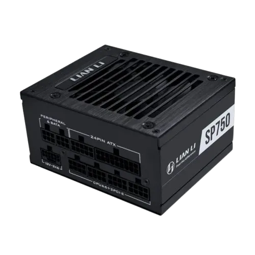Lian li SP850 V2 Black Fully Modular SFX Power Supply, ATX 3.1 & PCIe 5.0 Ready, Compact 125×100×63.5 mm, 80 Plus Gold, 92mm FDB fan with ZERO RPM | G9P.SP0850G.B000.UK