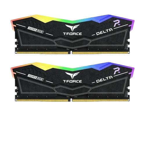 TEAMGROUP T-Force Delta RGB 64GB DDR5 Ram (2x32GB) 6000MHz PC5-48000 CL38 Intel XMP 3.0 & AMD Expo Compatible Desktop Memory Module Ram Black | FF3D564G6000HC38ADC01
