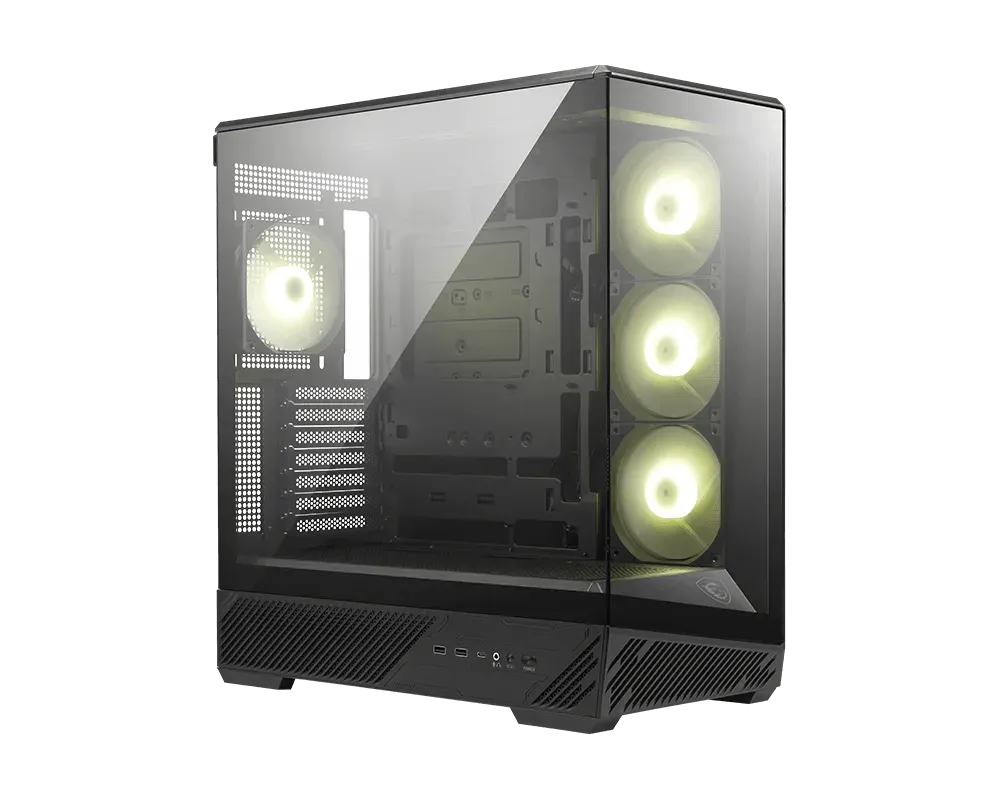 MSI MAG PANO 130R PZ Mid-Tower PC Case, ATX/mATX, Back-Connect MB Support, 270° Panoramic TG | 306-7G32R21-HH9