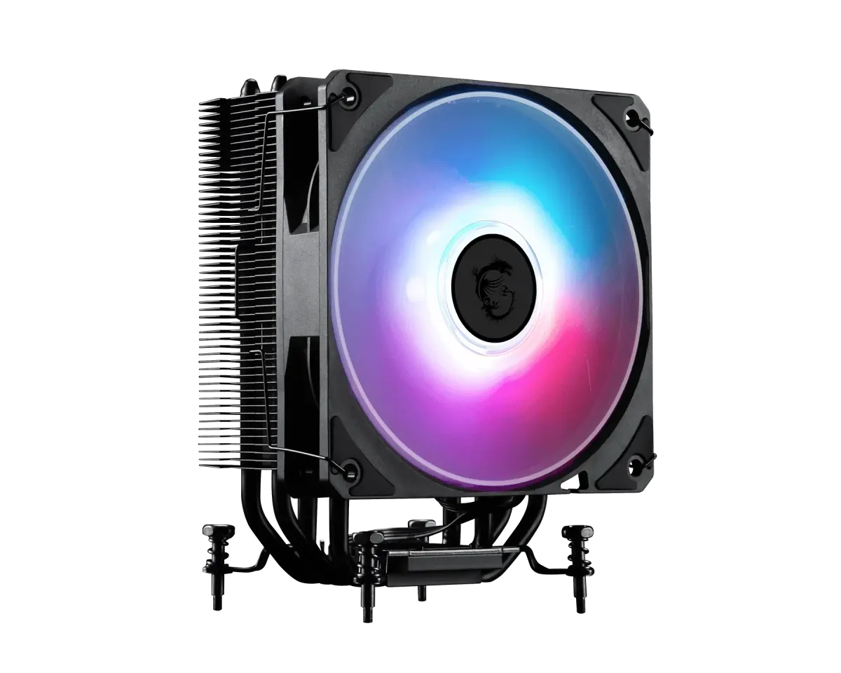 MSI MAG COREFROZR AA13 CPU Air Cooler, 120mm ARGB PWM Fan, 2070RPM, 62.6CFM, 30.11dB, Rifle Bearing, Black | 306-7ZWHA11-L80