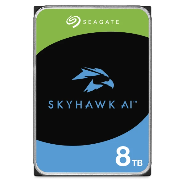 Seagate SkyHawk AI 8TB Surveillance HDD, SATA III 6Gb/s, 3.5", 7200RPM, 256MB Cache, 235MB/s Transfer, 2M Hours MTBF | ST8000VE001